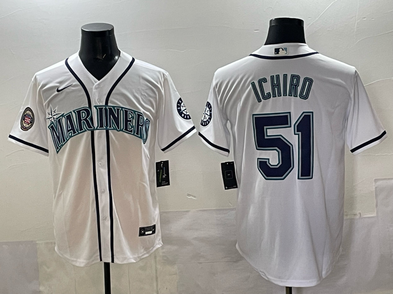 Men Seattle Mariners 51 Ichiro white MLB 2025 Nike jersey 005